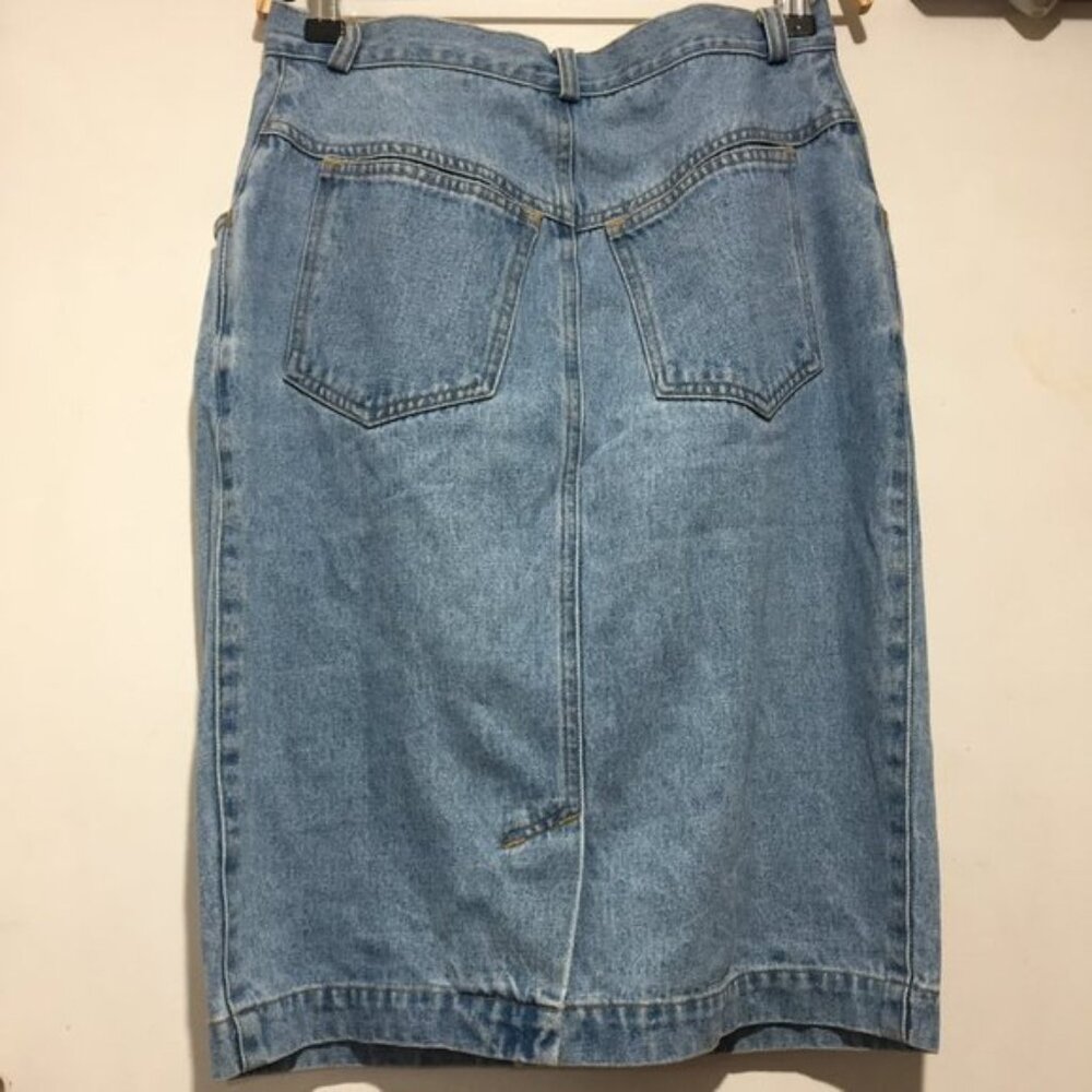 VINTAGE MISTER LEONARD MIDI DENIM SKIRTS SIZE 8 - Picture 3 of 6
